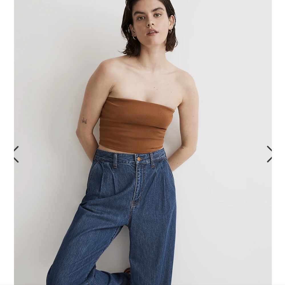 NWT Madewell Crop Tube Top in Sleekhold Brown
